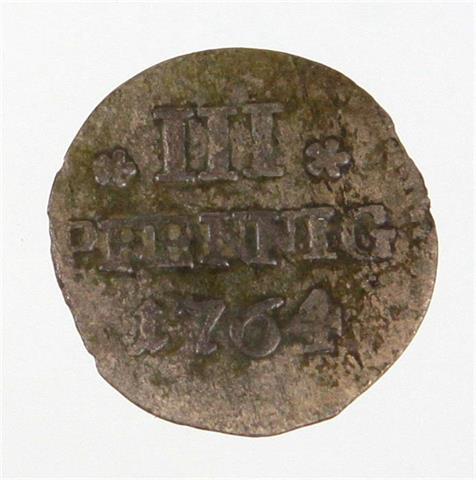 3 Pfennig Sachsen 1764C