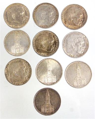 10 Silbermünzen Deutsches Reich 1935/39