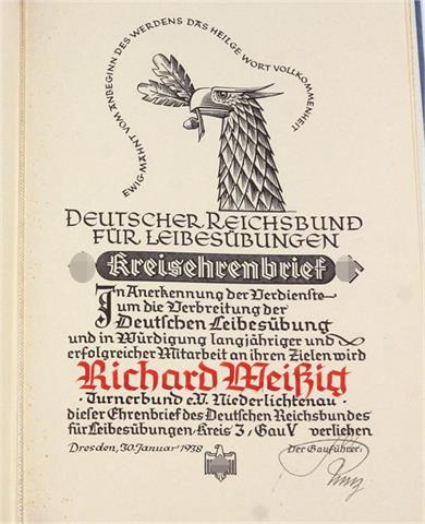 DRL Kreisehrenbrief Sachsen 1938