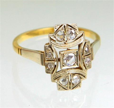 Art Deko Diamant Ring - GG/WG 750