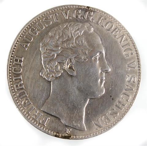 Doppeltaler Friedrich August II Sachsen 1851 F