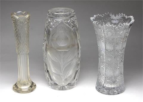 3 Kristall Vasen