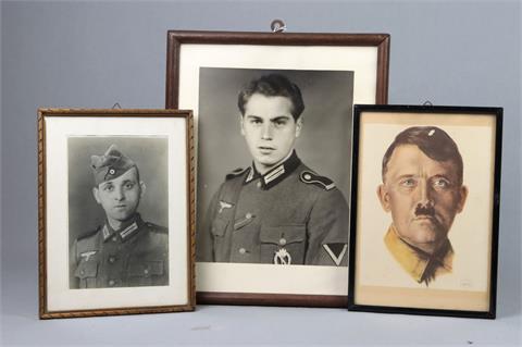 3 Militär Portraits im Rahmen