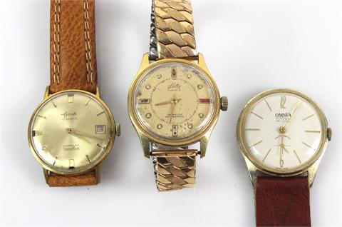 3 Herren Armbanduhren 60er Jahre