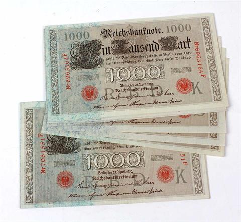 Posten 1000 Reichsmark Banknoten