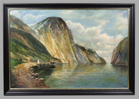 Norwegische Fjordlandschaft - Blatt, A.
