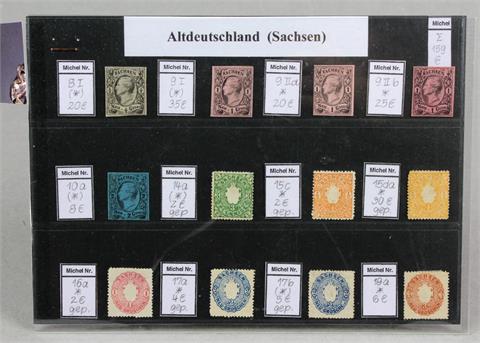 12 Briefmarken Altdeutschland Sachsen