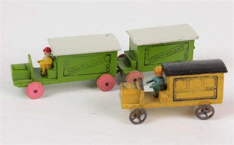 2 Fahrzeug Miniaturen Seiffen