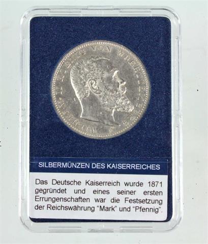 3 Mark Wilhelm II Wuerttemberg 1909 F