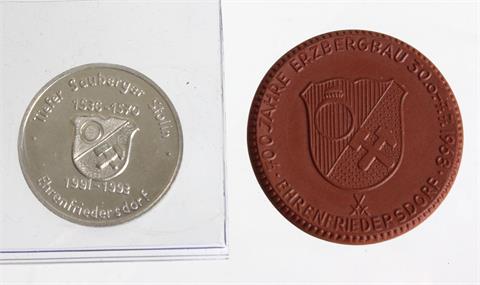 2 Medaillen Ehrenfriedersdorf 1968/93
