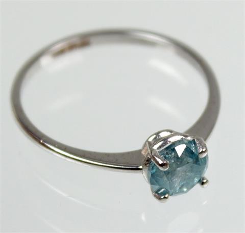 Blauer Brillant Solitär Ring 1 ct. - WG 585