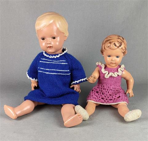 2 Schildkröt Puppen *Ursel* und *Christel*